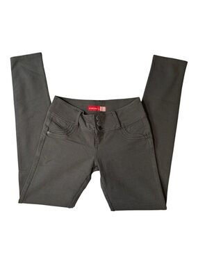 U-Turn Jeans, Low Rise Booty Lift Denim Leggings, Dark Gray Skinny, Large